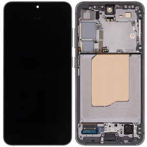 OLED Assembly With Frame Compatible For Samsung Galaxy S25 5G Replacement (US & International) (Refurbished) (Silver Shadow)