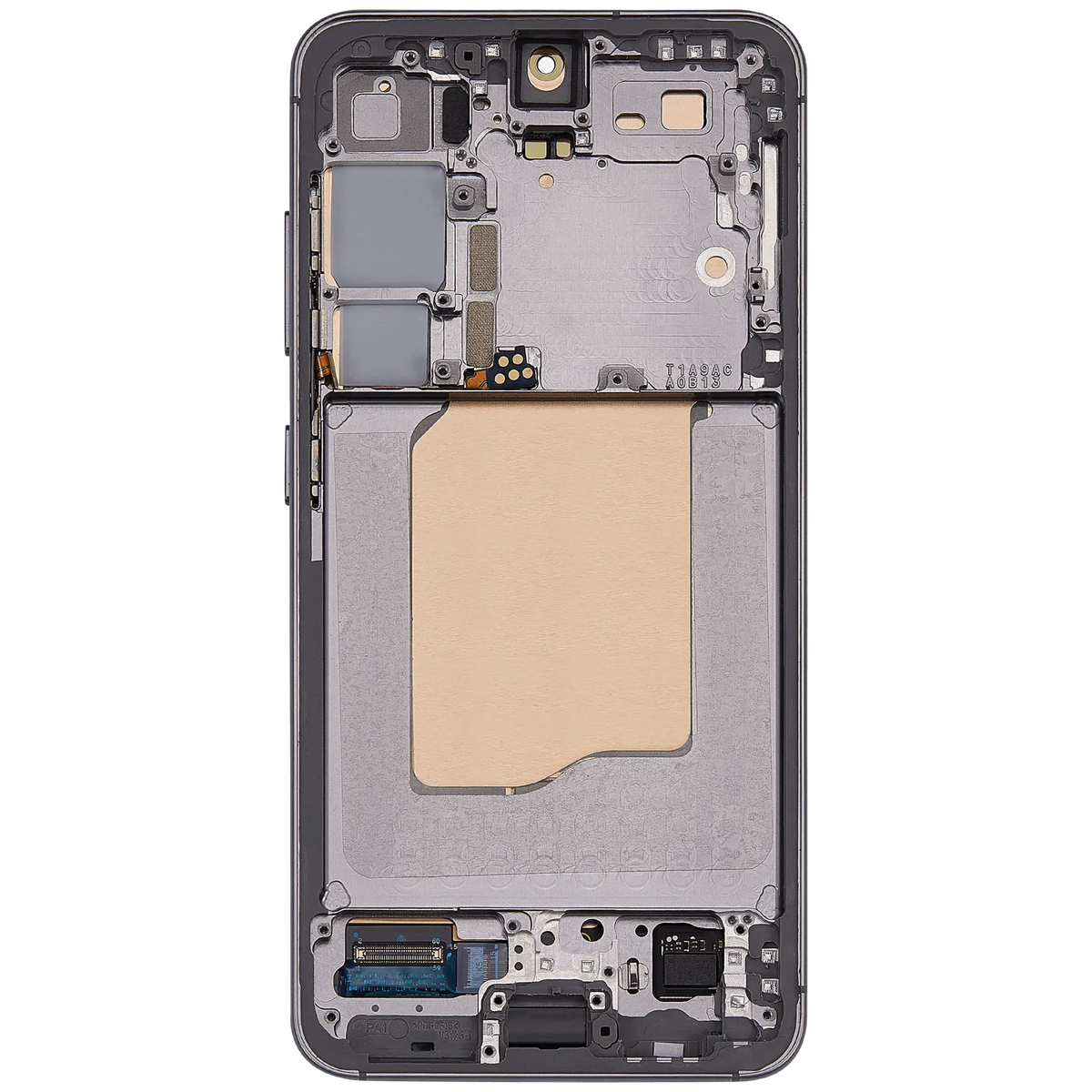 OLED Assembly With Frame Compatible For Samsung Galaxy S25 5G Replacement (US & International) (Refurbished) (Silver Shadow)
