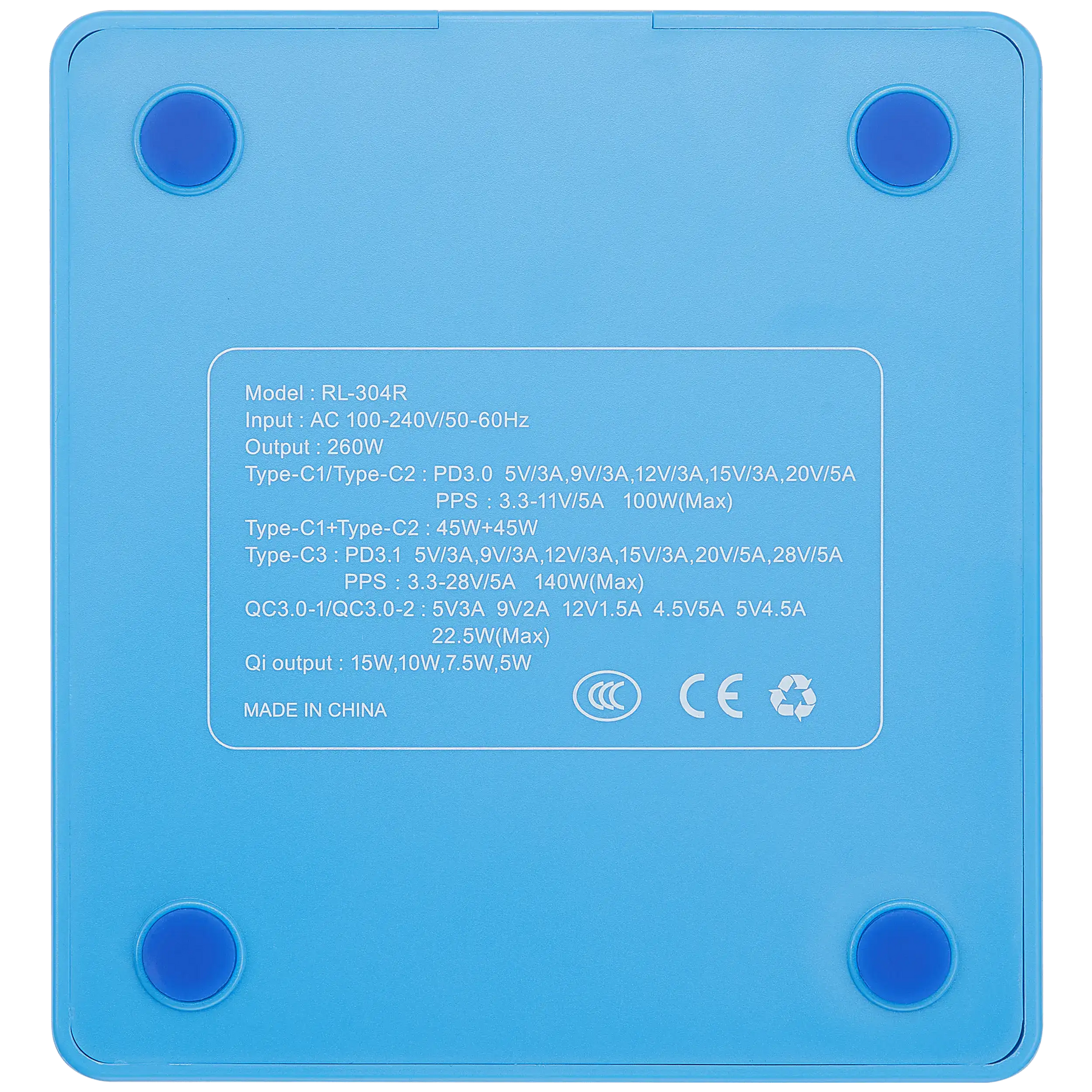 RL-304R 260W (6 in 1) GaN Multi-Port Wireless Charging Station (ReLife)