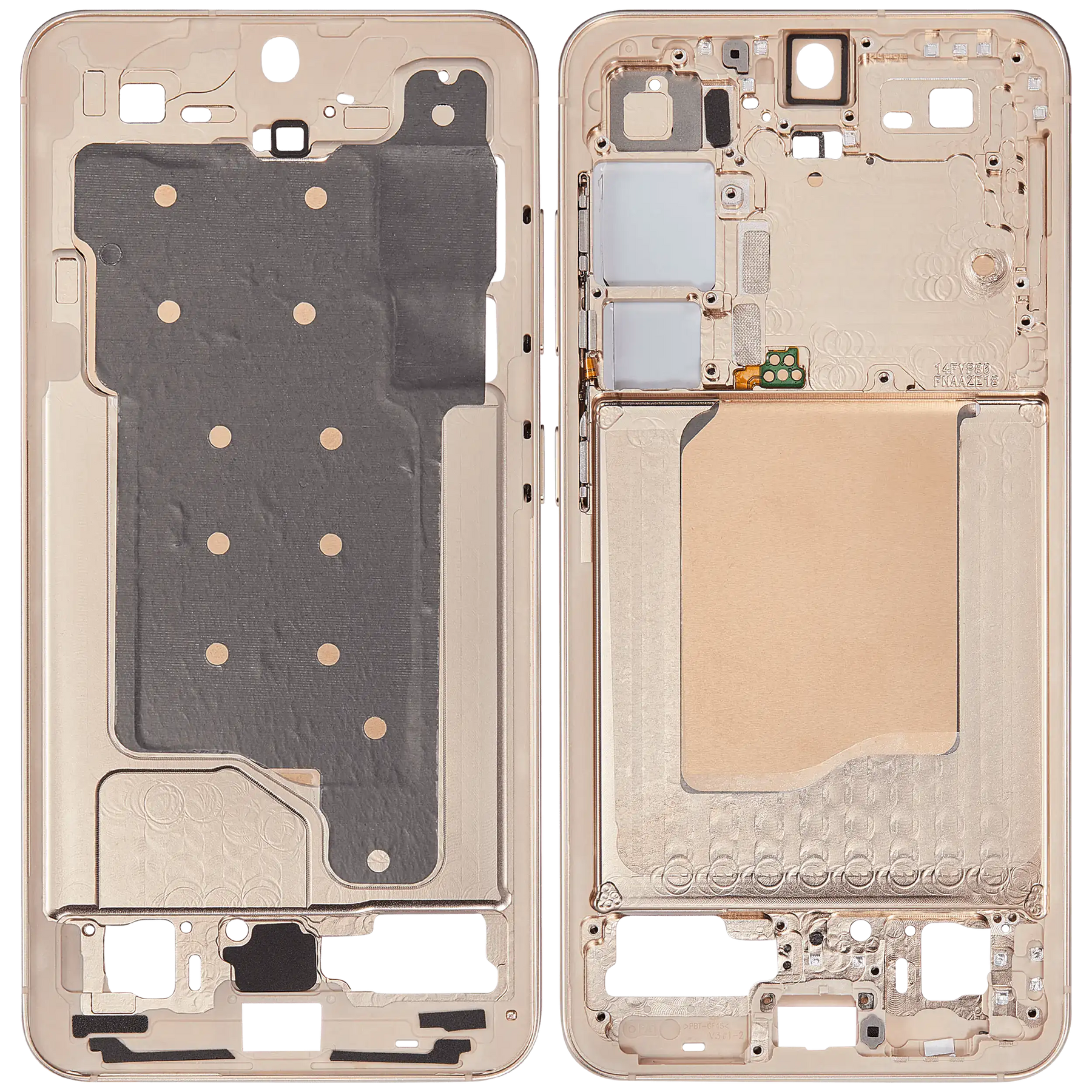 Mid-Frame Housing Compatible For Samsung Galaxy S25 5G Replacement  (US & International Version) (Pink Gold)