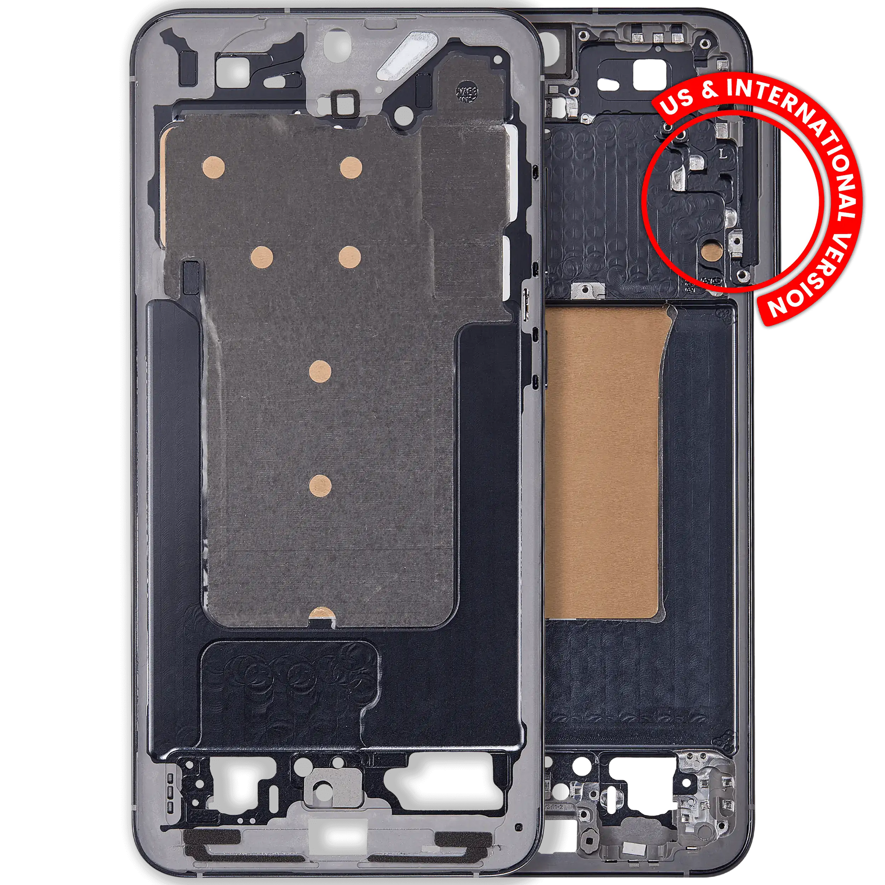 Mid-Frame Housing Compatible For Samsung Galaxy S25 Plus 5G (US & International Version) (Blue Black)