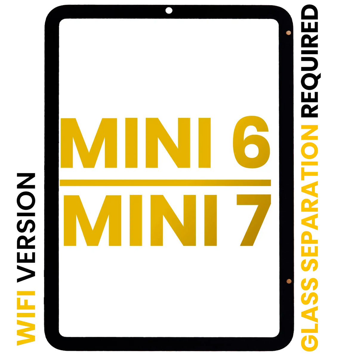 Front Glass Compatible For iPad Mini 6 (2021) / Mini 7 (2024) (Glass Separation Required) (WiFi Only) (Premium) (All Colors)