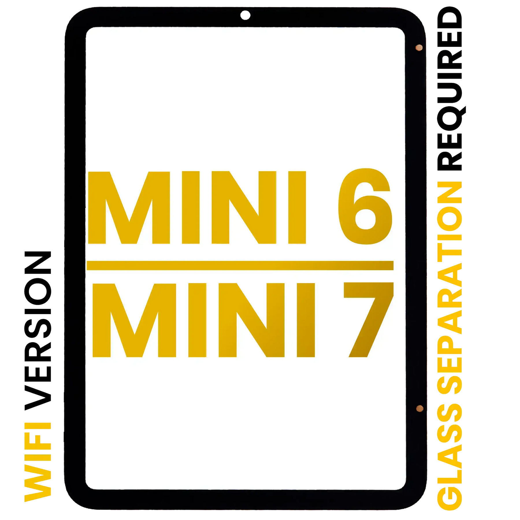 Front Glass Compatible For iPad Mini 6 (2021) / Mini 7 (2024) (Glass Separation Required) (WiFi Only) (Premium) (All Colors)