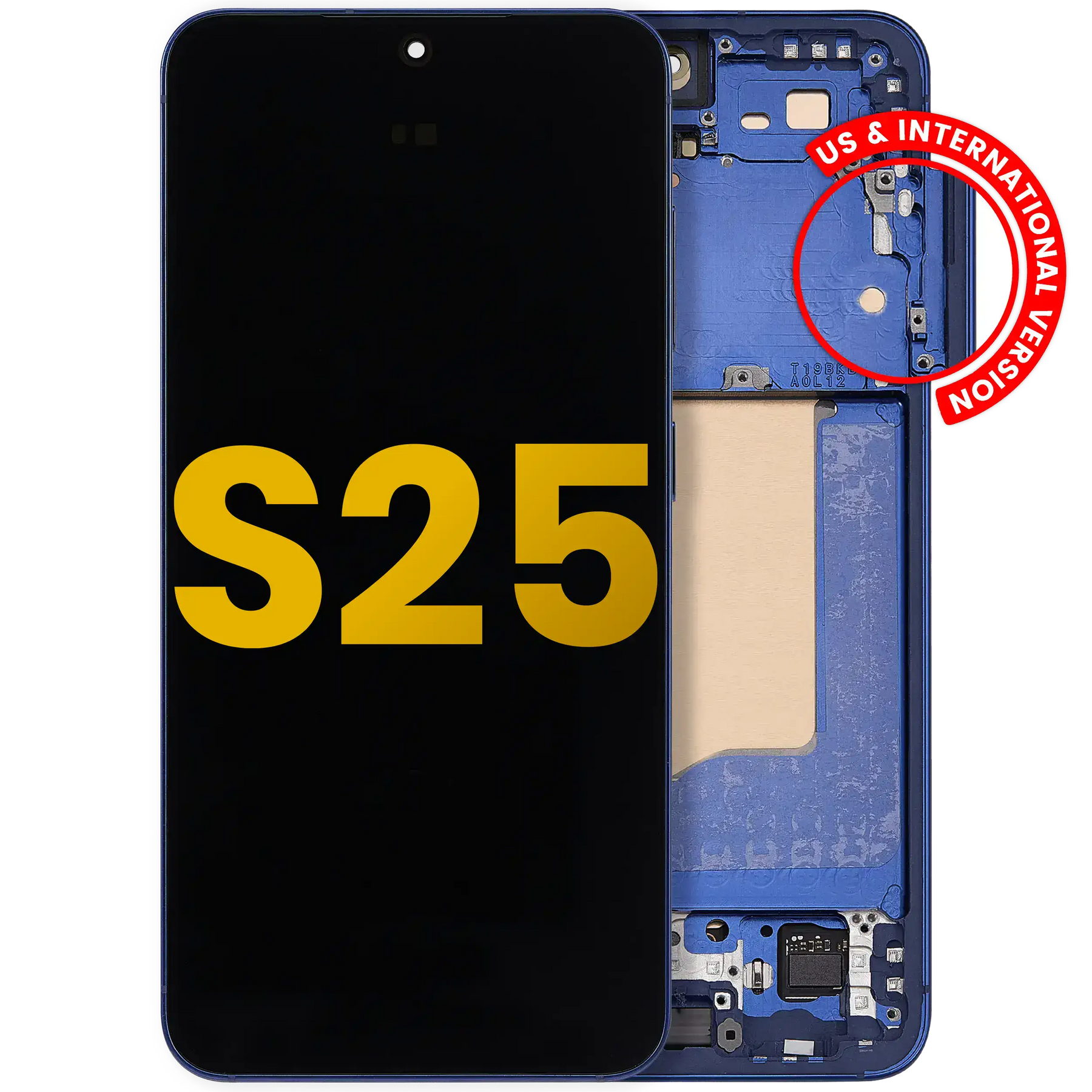 OLED Assembly With Frame Compatible For Samsung Galaxy S25 5G Replacement (US & International) (Refurbished) (Navy)