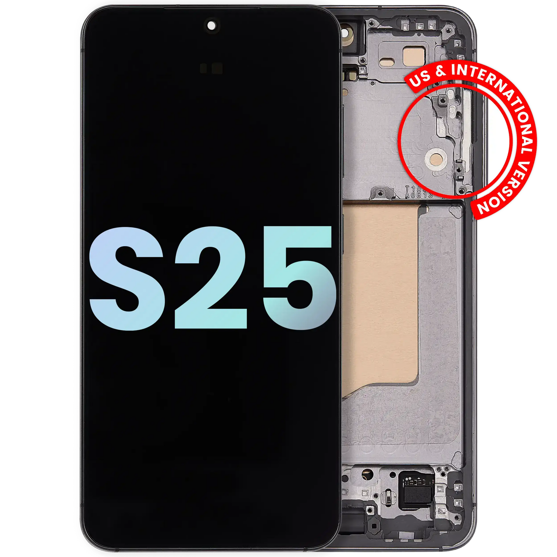 OLED Assembly With Frame Compatible For Samsung Galaxy S25 5G Replacement (US & International) (Service Pack) (Silver Shadow)