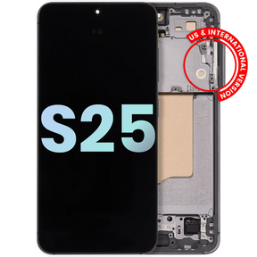 OLED Assembly With Frame Compatible For Samsung Galaxy S25 5G Replacement (US & International) (Service Pack) (Silver Shadow)