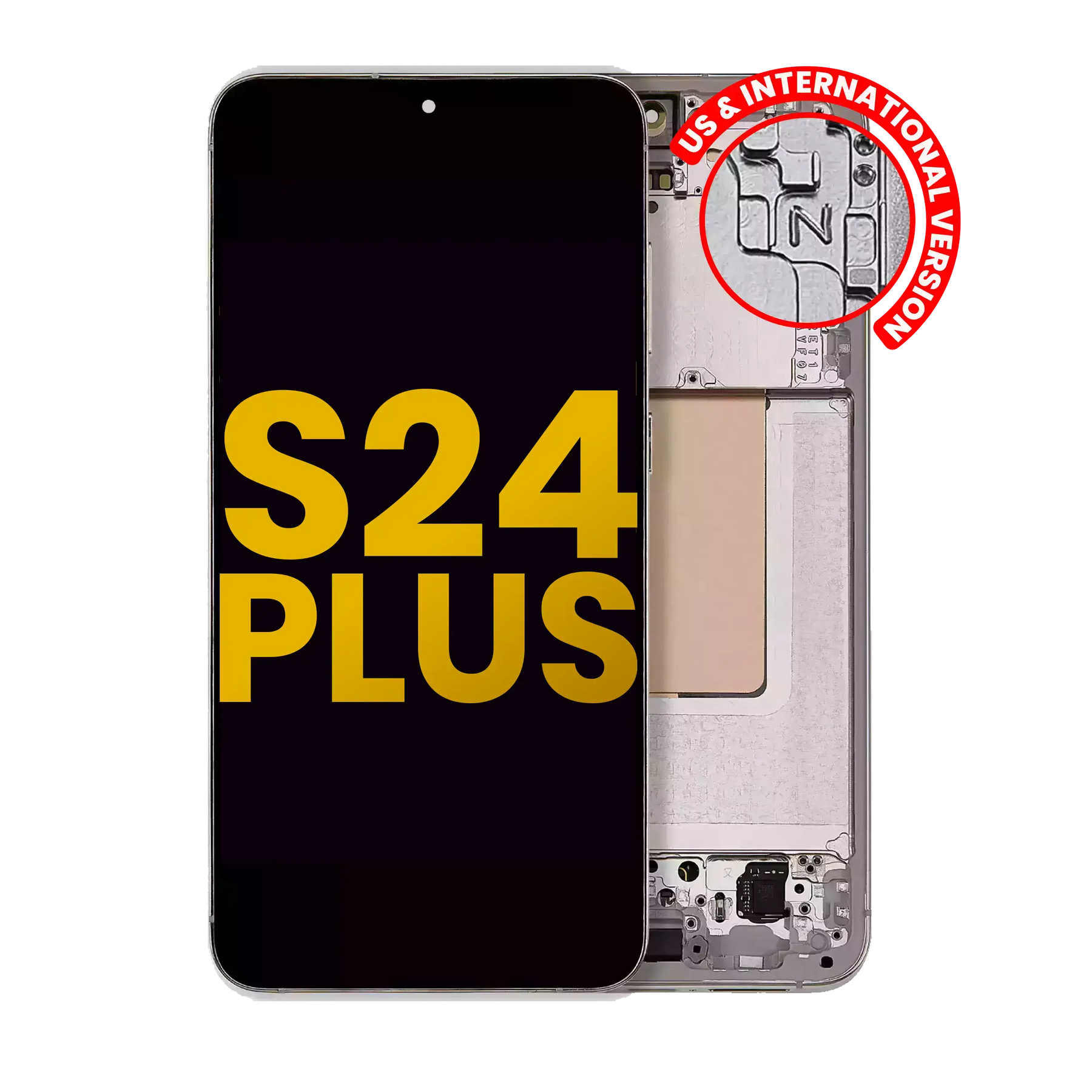 OLED Assembly With Frame Compatible For Samsung Galaxy S24 Plus 5G (US & International Version) (Refurbished) (Amber Yellow)