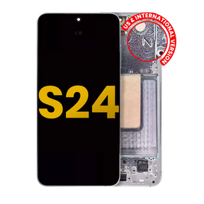 OLED Assembly With Frame Compatible For Samsung Galaxy S24 5G (US & International Version) (Refurbished) (Sapphire Blue)