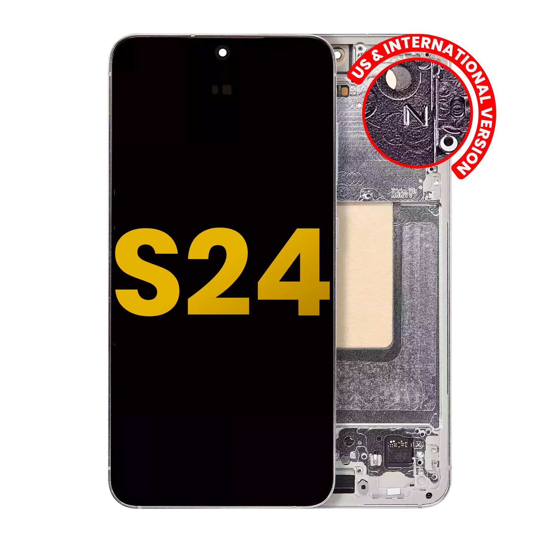 OLED Assembly With Frame Compatible For Samsung Galaxy S24 5G (US & International Version) (Refurbished) (Marble Grey)