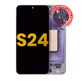 OLED Assembly With Frame Compatible For Samsung Galaxy S24 5G (US & International Version) (Refurbished) (Cobalt Violet)