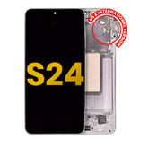 OLED Assembly With Frame Compatible For Samsung Galaxy S24 5G (US & International Version) (Refurbished) (Amber Yellow)