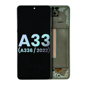 OLED Assembly With Frame Compatible For Samsung Galaxy A33 5G (A336 / 2022) (Service Pack) (Awesome White)