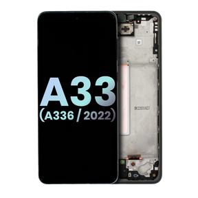 OLED Assembly With Frame Compatible For Samsung Galaxy A33 5G (A336 / 2022) (Service Pack) (Black)