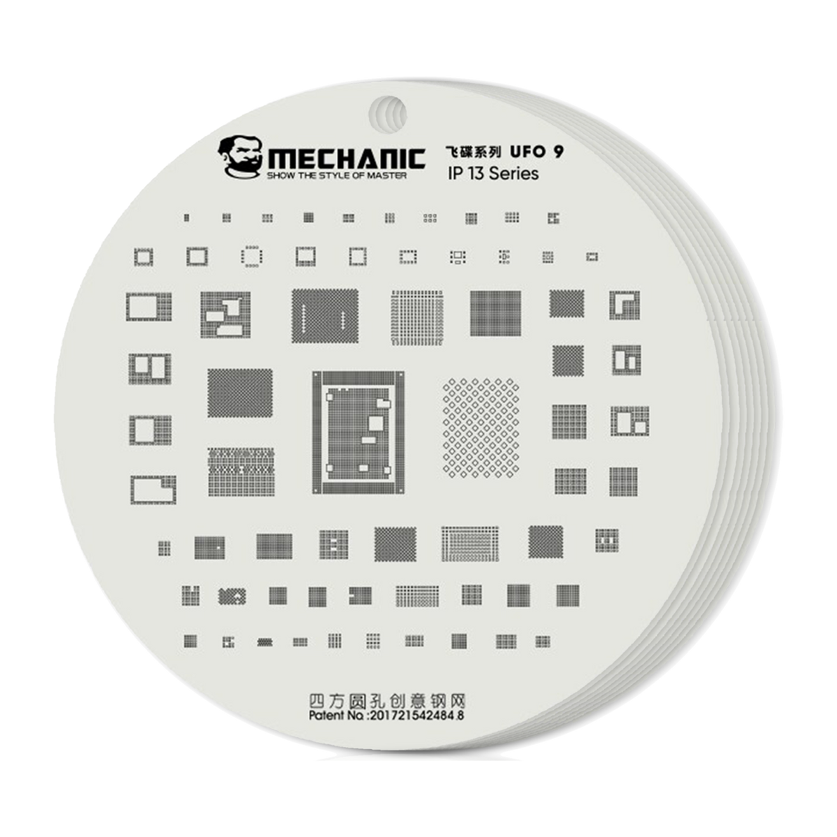 UFO Series BGA Reballing Stencil Full Set For iPhone 8 To 15 Pro Max (Mechanic)