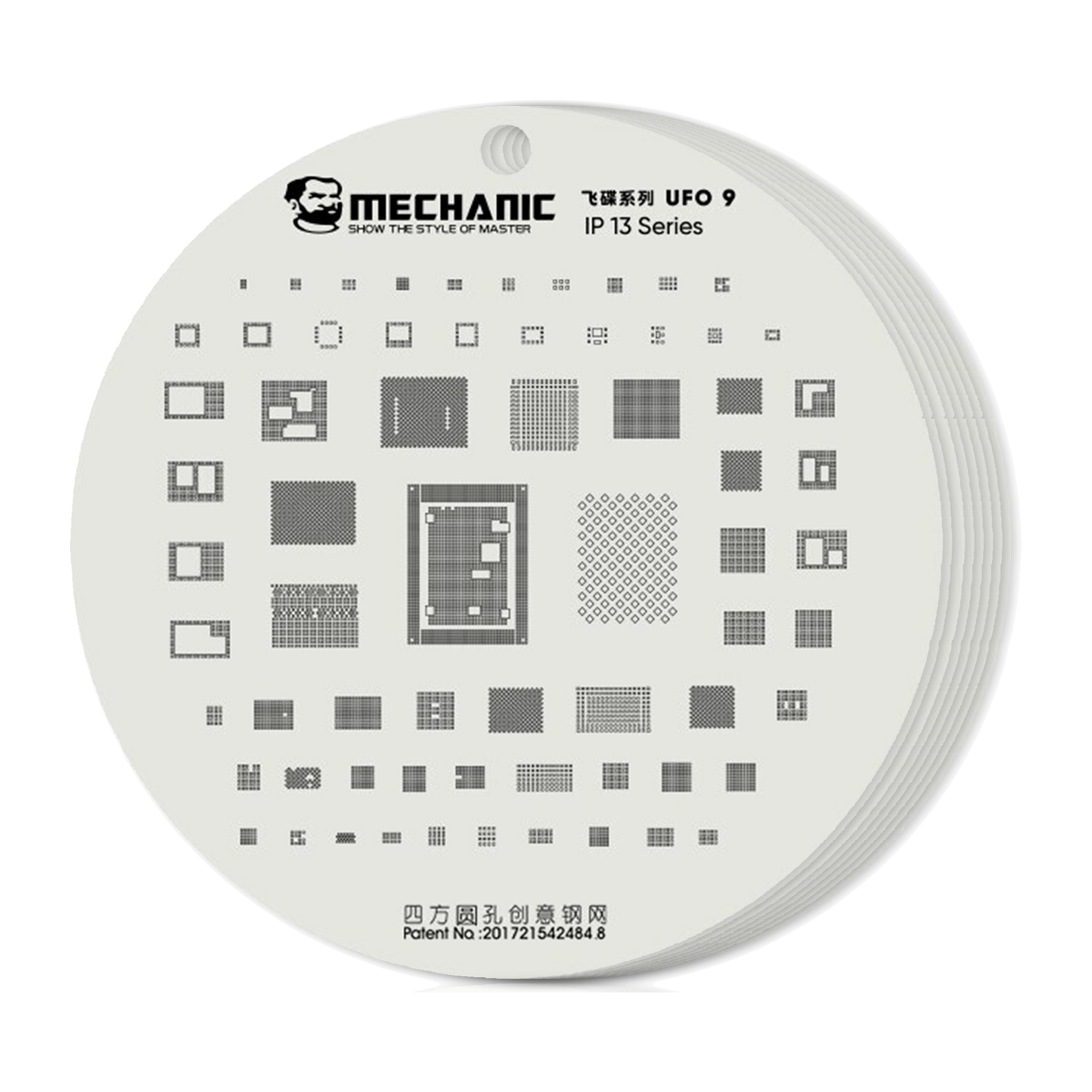 UFO Series BGA Reballing Stencil Full Set For iPhone 8 To 15 Pro Max (Mechanic)