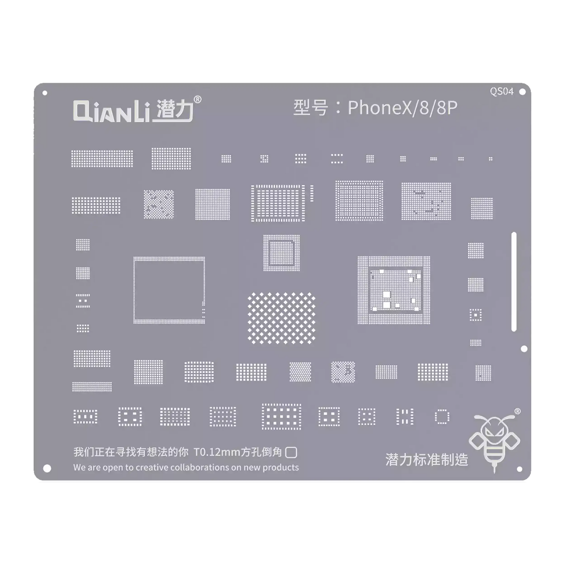 Bumblebee Stencil (QS04) For iPhone X / 8 / 8 Plus (Qianli)