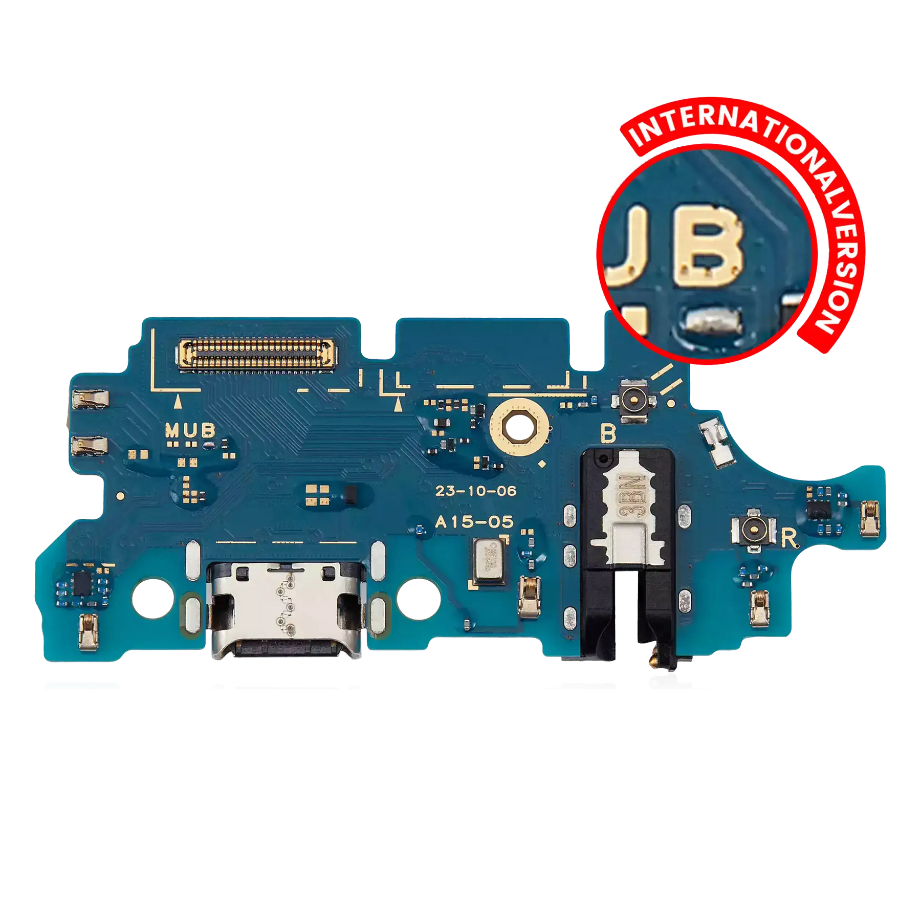 Charging Port Board With Headphone Jack Compatible For Samsung Galaxy A15 (A155 / 2023) / A15 5G (A156 / 2023) (International Version) (Premium)