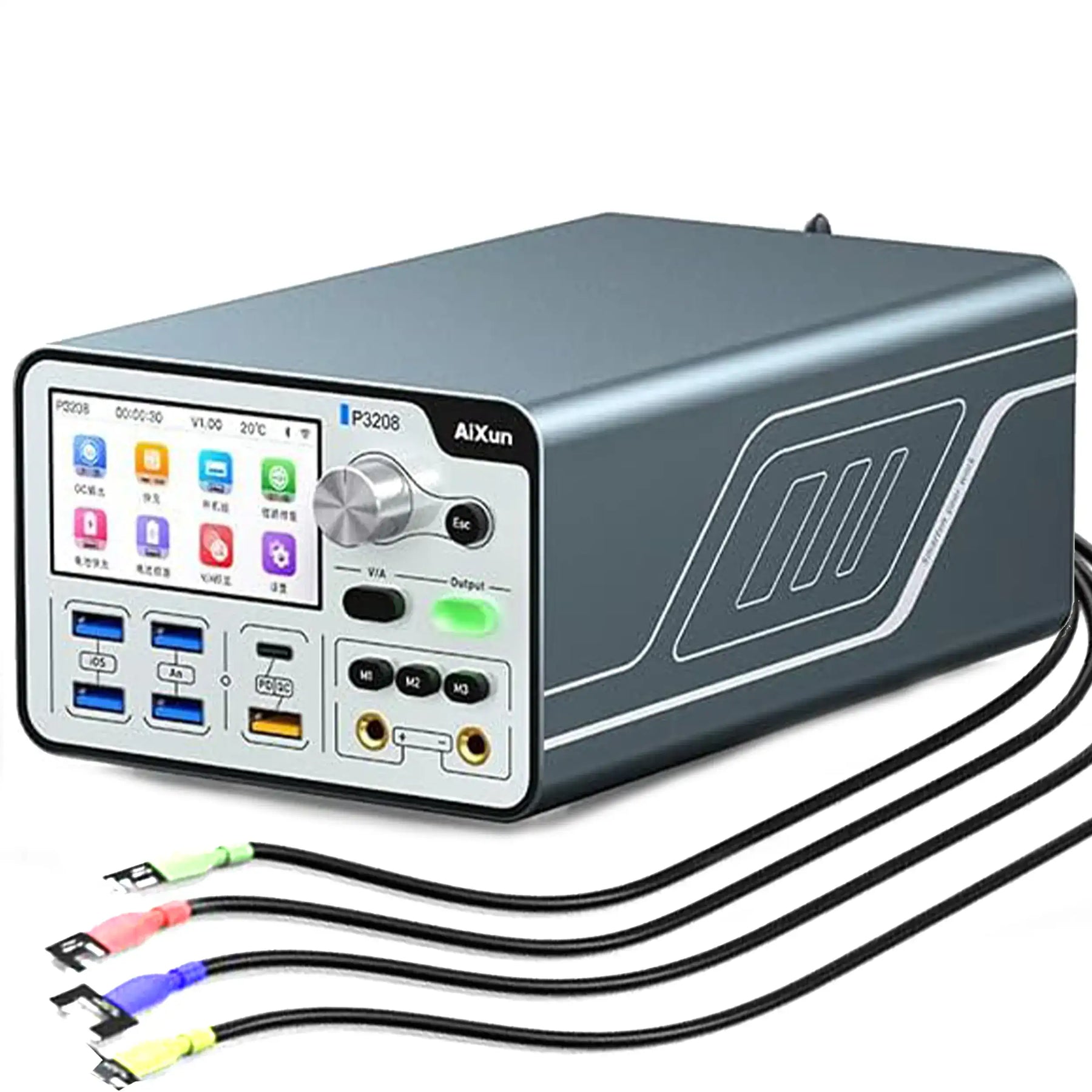 P3208 320W Smart Regulated Power Supply 32V/8A One Key Boot Power Box (USB HUB*15) (Aixun)