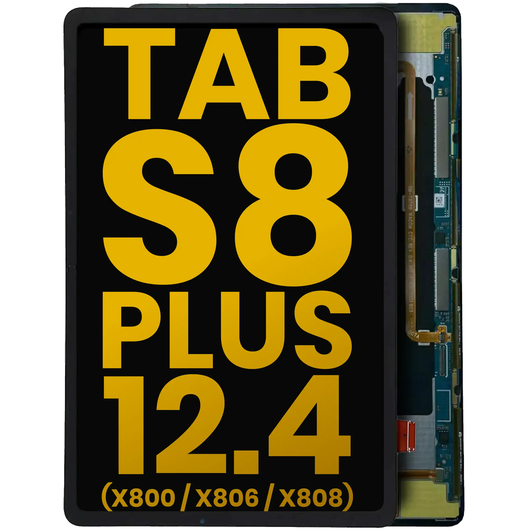 OLED Assembly Without Frame Compatible For Samsung Galaxy Tab S8 Plus 12.4" (X800 / X806 / X808) ( 2022) (Refurbished) (Black)