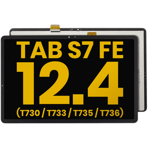 LCD Assembly Without Frame Compatible For Samsung Galaxy Tab S7 FE 12.4"(T730 / T733 / T735 / T736) (2021) (Refurbished) (Black)