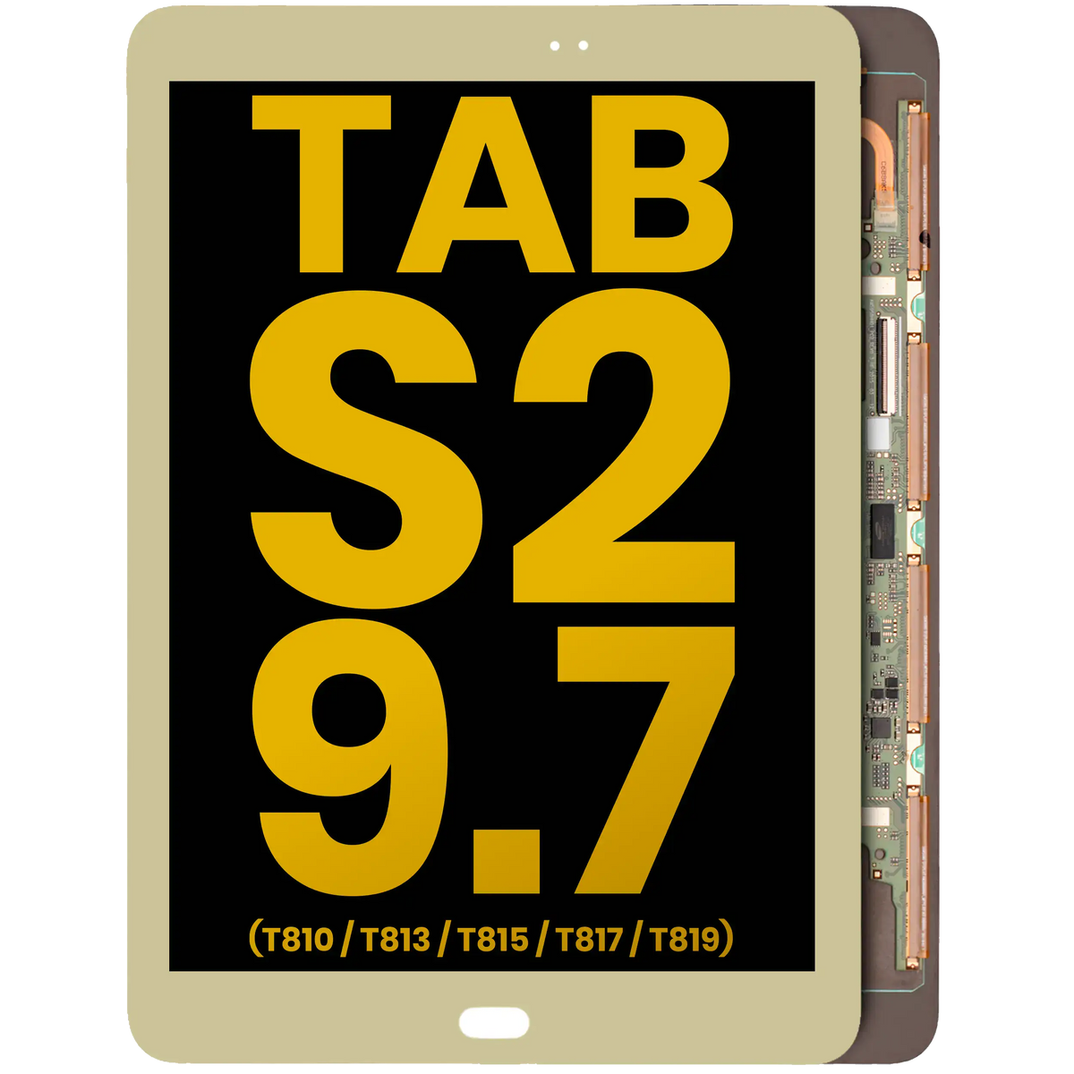 OLED Assembly Without Frame Compatible For Samsung Galaxy Tab S2 9.7" (T810 / T813 / T815 / T817 / T819) (2015) (Refurbished) (Gold)