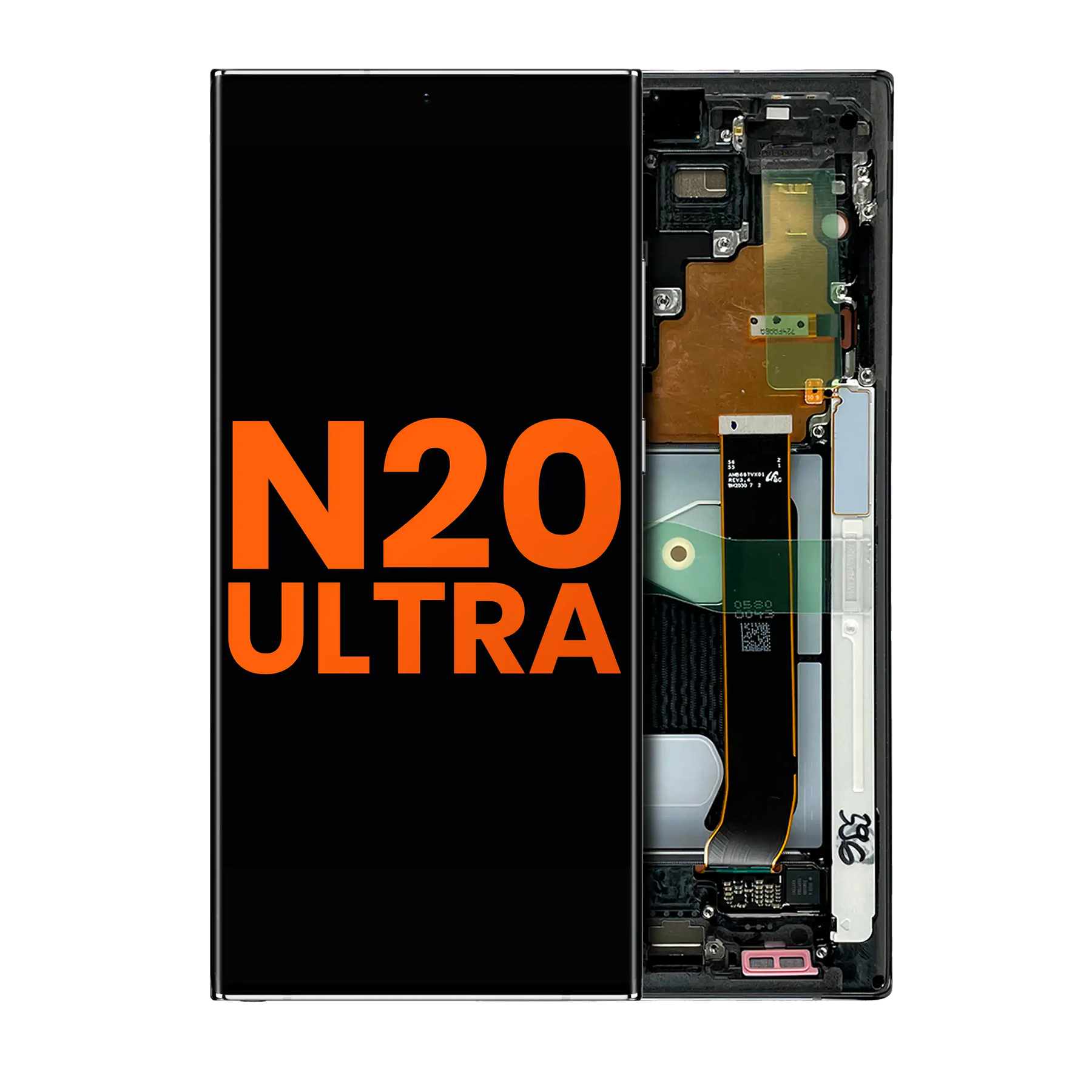 OLED Assembly With Frame Compatible For Samsung Galaxy Note 20 Ultra 5G (Blemish: Grade A) (Mystic Black)