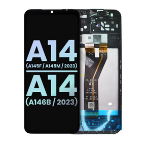LCD Assembly With Frame Compatible For Samsung Galaxy A14 4G (A145F / A145M / 2023) / A14 5G (A146B / 2023) (International Version) (Service Pack) (All Colors)
