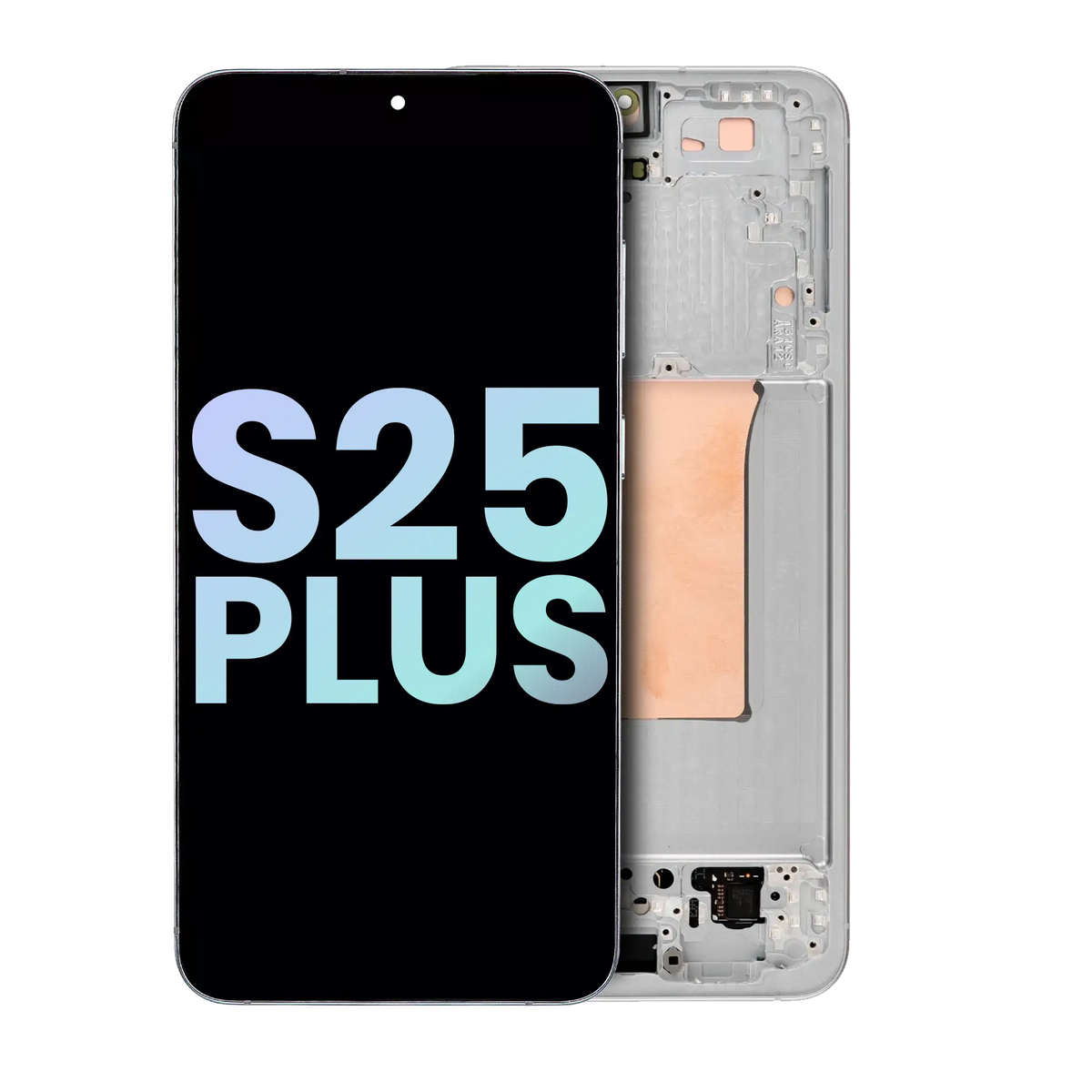OLED Assembly With Frame Compatible For Samsung Galaxy S25 Plus 5G (US & International Version) (Service Pack) (Silver Shadow)