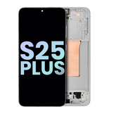 OLED Assembly With Frame Compatible For Samsung Galaxy S25 Plus 5G (US & International Version) (Service Pack) (Silver Shadow)