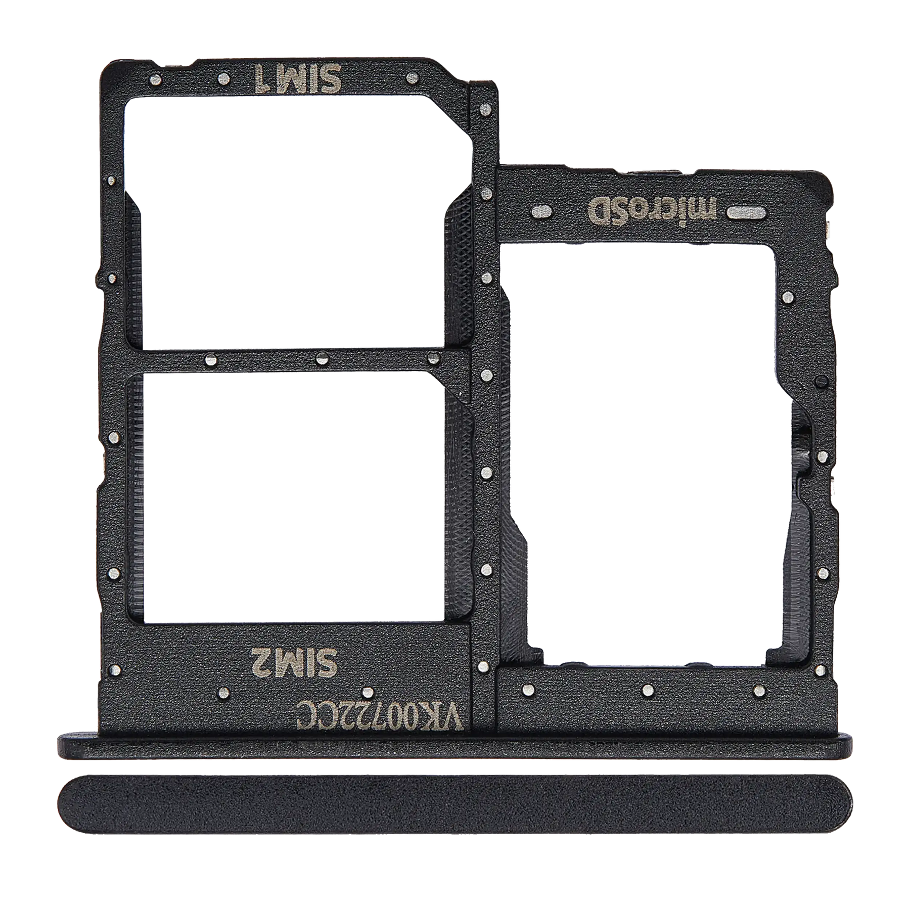 Dual Sim Card Tray Compatible For Samsung Galaxy A01 Core (A013 / 2020) (Black)