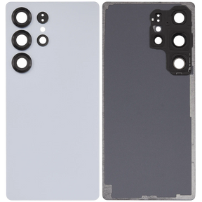 Back Cover Glass With Camera Lens Compatible For Samsung Galaxy S25 Ultra 5G (No Logo) (Vemake) (Titanium Silver Blue)