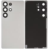 Back Cover Glass With Camera Lens Compatible For Samsung Galaxy S25 Ultra 5G (No Logo) (Aftermarket Plus) (Titanium White Silver)