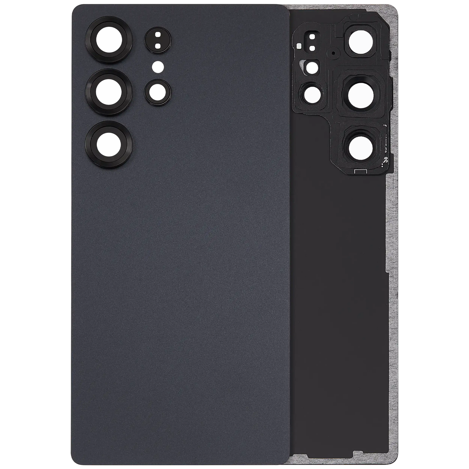 Back Cover Glass With Camera Lens Compatible For Samsung Galaxy S25 Ultra 5G (No Logo) (Vemake) (Titanium Jet Black)