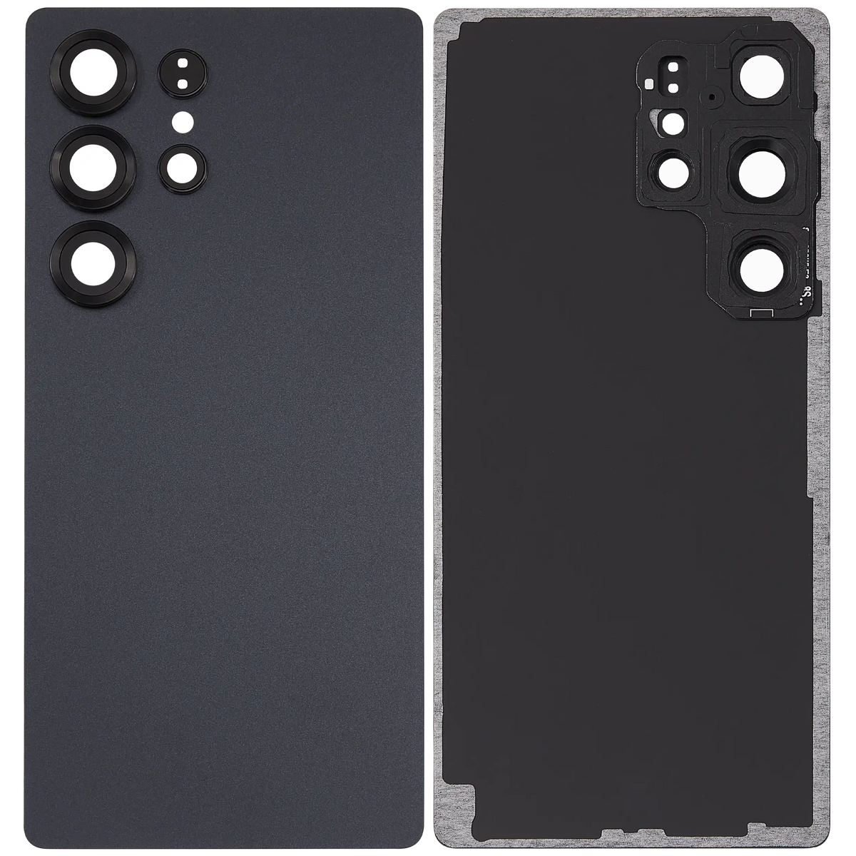 Back Cover Glass With Camera Lens Compatible For Samsung Galaxy S25 Ultra 5G (No Logo) (Vemake) (Titanium Jet Black)