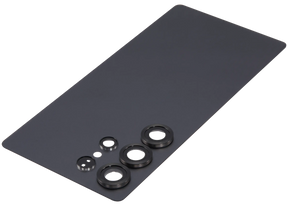 Back Cover Glass With Camera Lens Compatible For Samsung Galaxy S25 Ultra 5G (No Logo) (Vemake) (Titanium Jet Black)