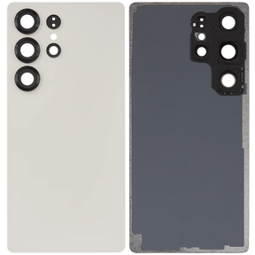 Back Cover Glass With Camera Lens Compatible For Samsung Galaxy S25 Ultra 5G (No Logo) (Vemake) (Titanium Pink Gold)