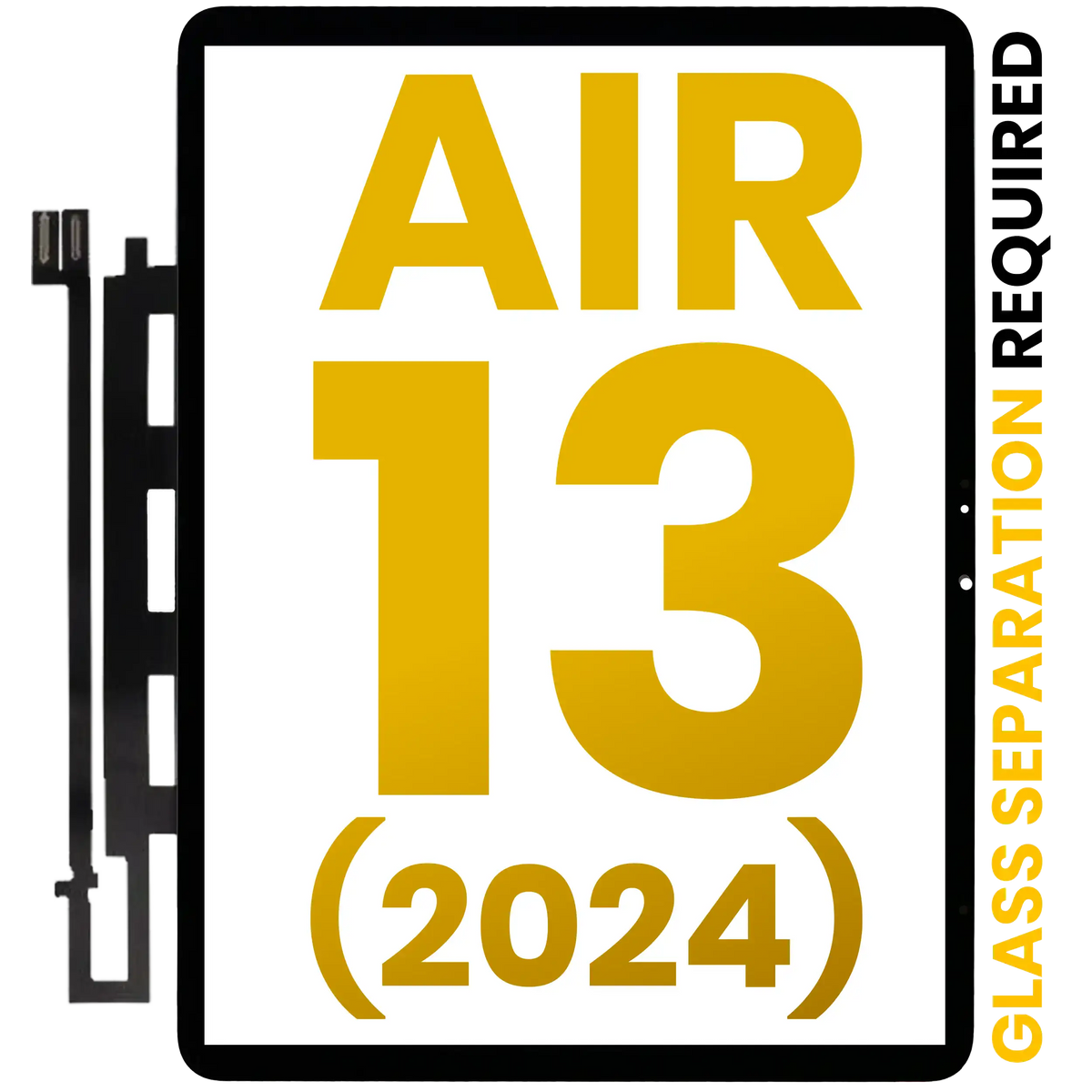 Digitizer Compatible For iPad Air 13" (2024) (Glass Separation Required) (Premium) (Black)