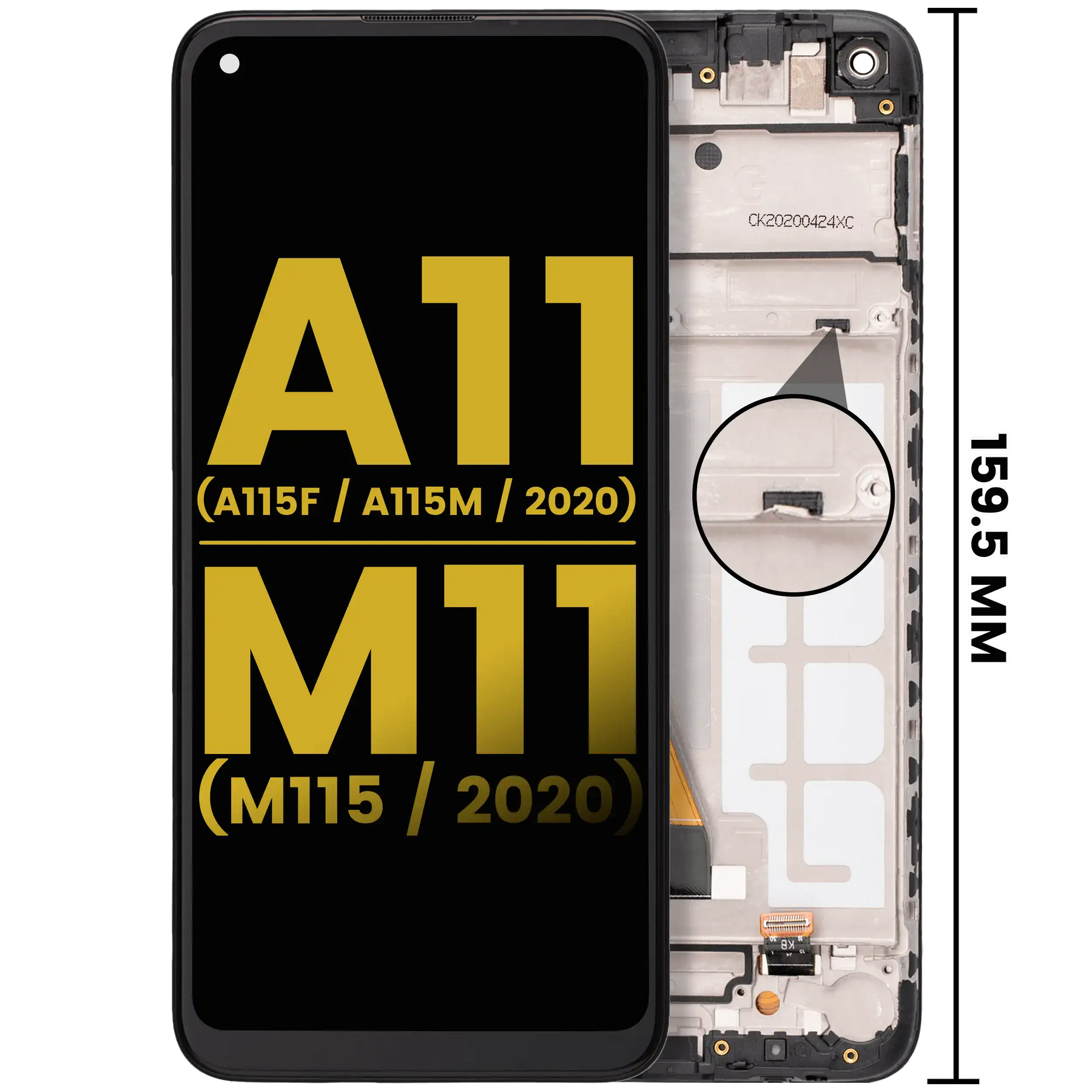 LCD Assembly With Frame Compatible For Samsung Galaxy A11 (A115F/ A115M / 2020) / M11 (M115 /2020) (International Version) (Refurbished) (All Colors)