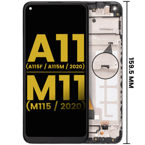 LCD Assembly With Frame Compatible For Samsung Galaxy A11 (A115F/ A115M / 2020) / M11 (M115 /2020) (International Version) (Refurbished) (All Colors)