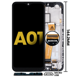 LCD Assembly With Frame Compatible For Samsung Galaxy A01 (Global Model) (Micro USB Frame) (Refurbished) (All Colors)