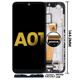 LCD Assembly With Frame Compatible For Samsung Galaxy A01 (Global Model) (Micro USB Frame) (Refurbished) (All Colors)