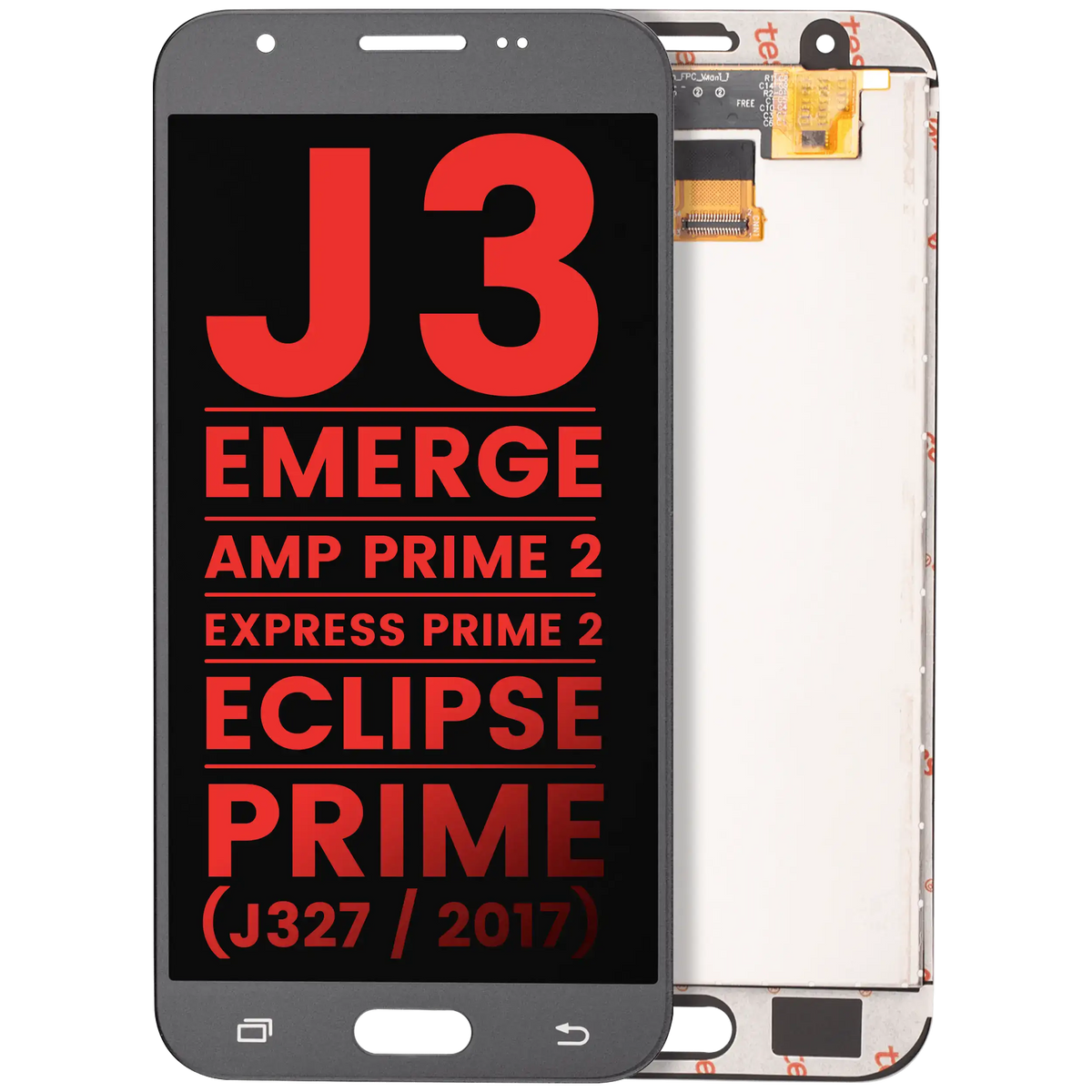 LCD Assembly Without Frame Compatible For Samsung Galaxy J3 / Emerge / Amp Prime 2 / Express Prime 2 / Eclipse / Prime (J327 / 2017) (Aftermarket Plus) (Silver / Gray)