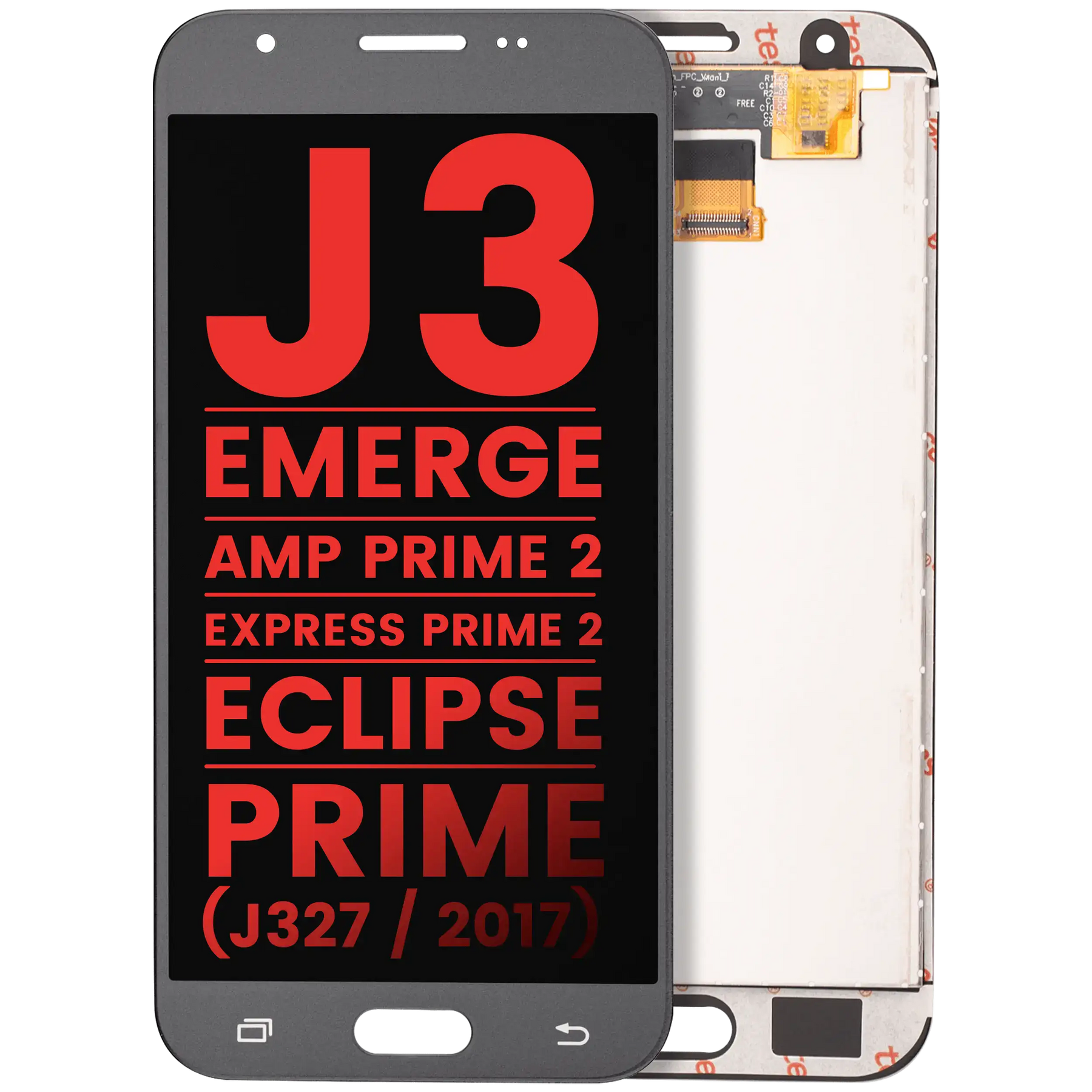 LCD Assembly Without Frame Compatible For Samsung Galaxy J3 / Emerge / Amp Prime 2 / Express Prime 2 / Eclipse / Prime (J327 / 2017) (Aftermarket Plus) (Silver / Gray)