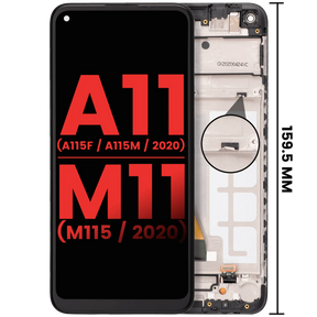 LCD Assembly With Frame Compatible For Samsung Galaxy A11 (A115F/ A115M / 2020) / M11 (M115 /2020) (International Version)(Aftermarket Plus) (All Colors)