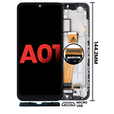 LCD Assembly With Frame Compatible For Samsung Galaxy A01 4G (A015 / 2020) (Global Model) (Micro USB Frame) (Aftermarket Plus) (All Colors)