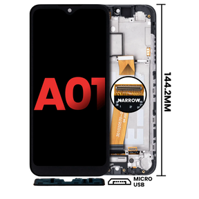 LCD Assembly With Frame Compatible For Samsung Galaxy A01 4G (A015 / 2020) (Global Model) (Micro USB Frame) (Aftermarket Plus) (All Colors)