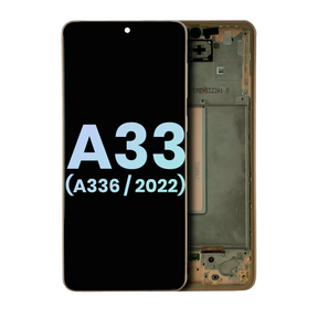 OLED Assembly With Frame Compatible For Samsung Galaxy A33 5G (A336 / 2022) (Service Pack) (Peach)
