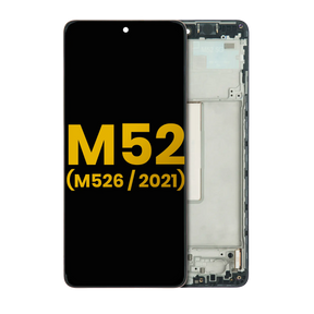 OLED Assembly With Frame Compatible For Samsung Galaxy M52 5G (M526 / 2021) (Refurbished) (All Colors)