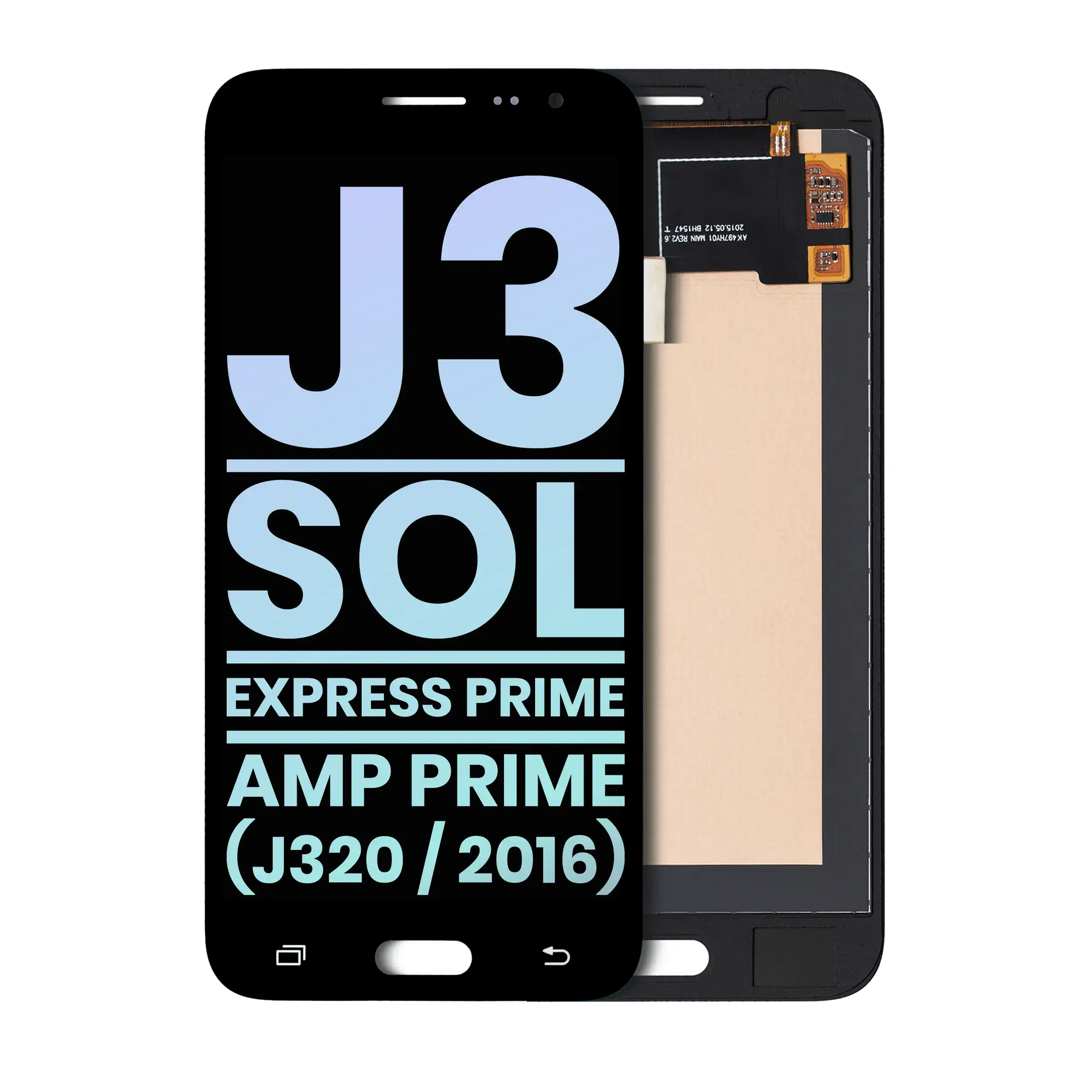 OLED Assembly Without Frame Compatible For Samsung Galaxy J3 / Sol 4G / Express Prime / Amp Prime (J320 / 2016) (Service Pack) (Black)
