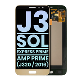 LCD Assembly Without Frame Compatible For Samsung Galaxy J3 / Sol 4G / Express Prime / Amp Prime (J320 / 2016) (Service Pack) (Gold)